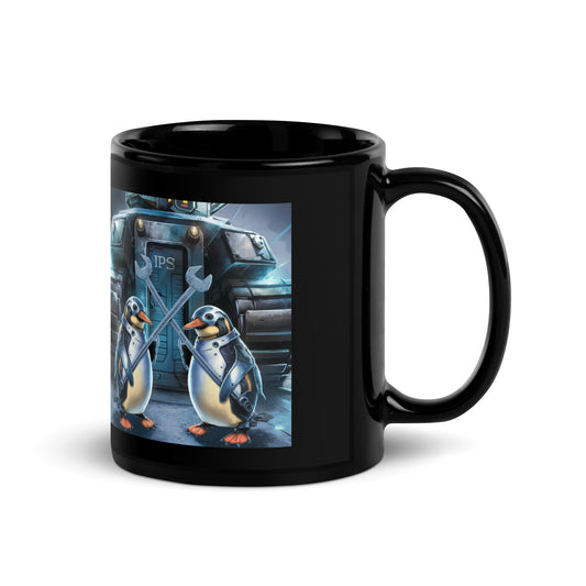 IPS Penguinati Deisgn Black Glossy Mug
