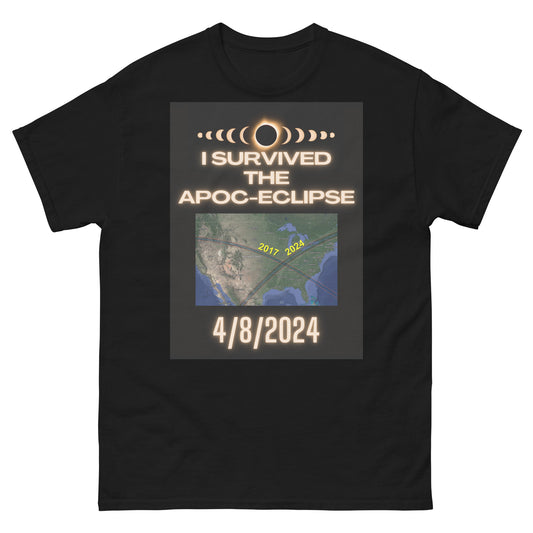 I SURVIVED THE APOC-ECLIPSE 4/8/24 Men's classic tee