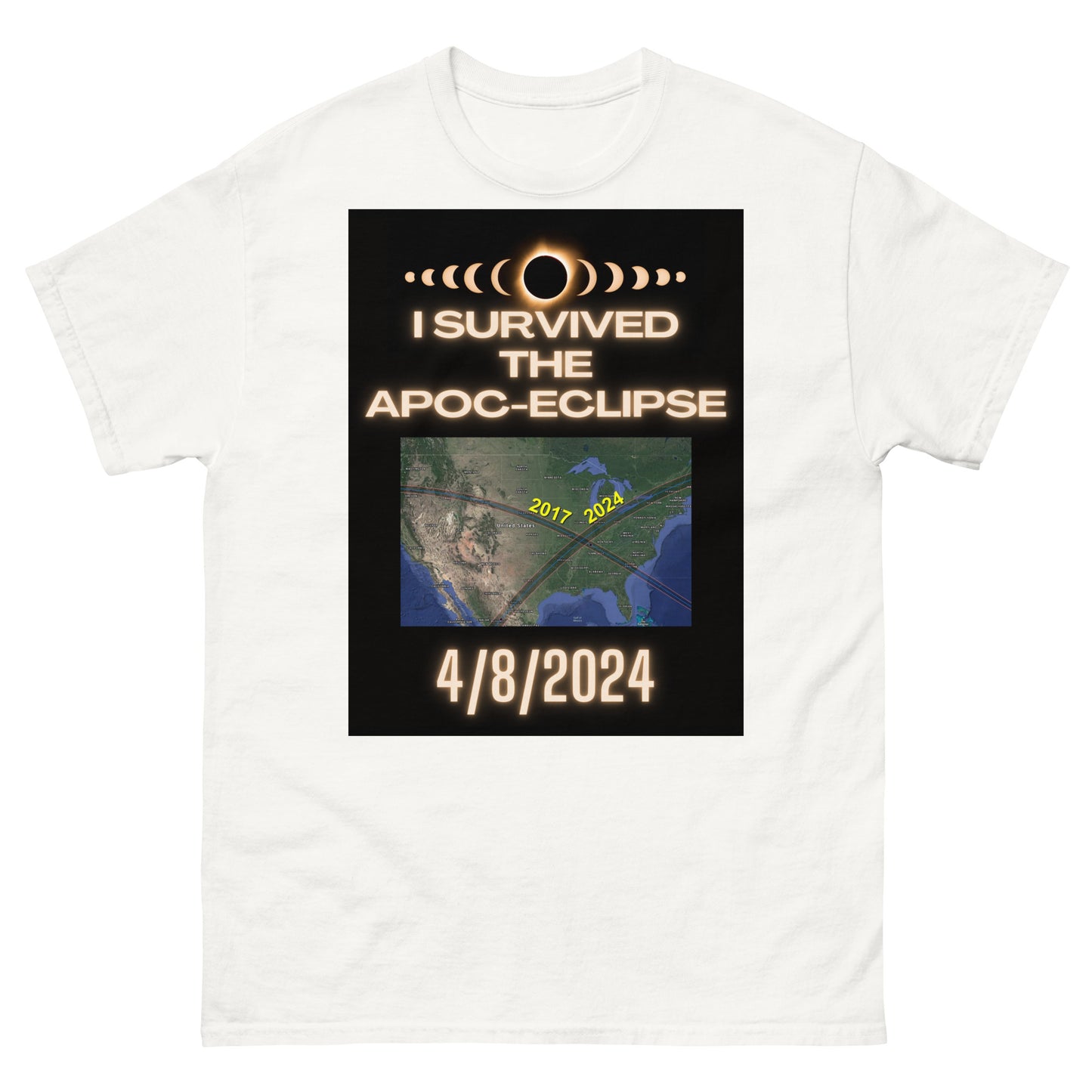 I SURVIVED THE APOC-ECLIPSE 4/8/24 Men's classic tee